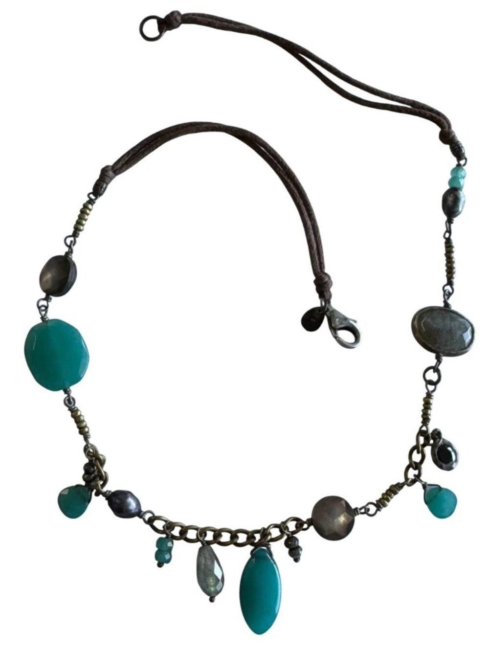 Silpada Quartzite Agate Pearl Labradorite Pyrite Sterling Silver Necklace N2339
